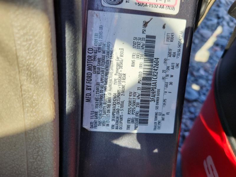 Aukcja sprzedaży 2012 Ford Fusion, vin: 3FAHP0JA1CR242604, numer aukcji: 69176576
