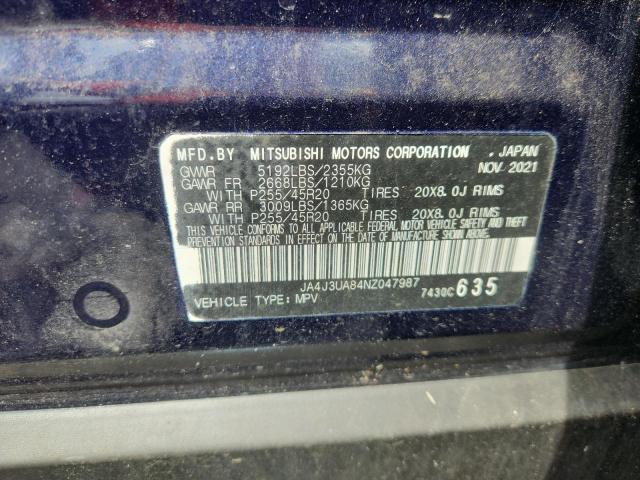 Продажа на аукционе авто 2022 Mitsubishi Outlander, vin: JA4J3UA84NZ047987, номер лота: 70017576