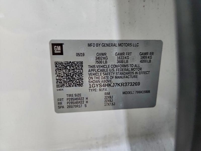 Продаж на аукціоні авто 2019 Cadillac Escalade, vin: 1GYS4HKJ7KR373269, номер лоту: 67362656