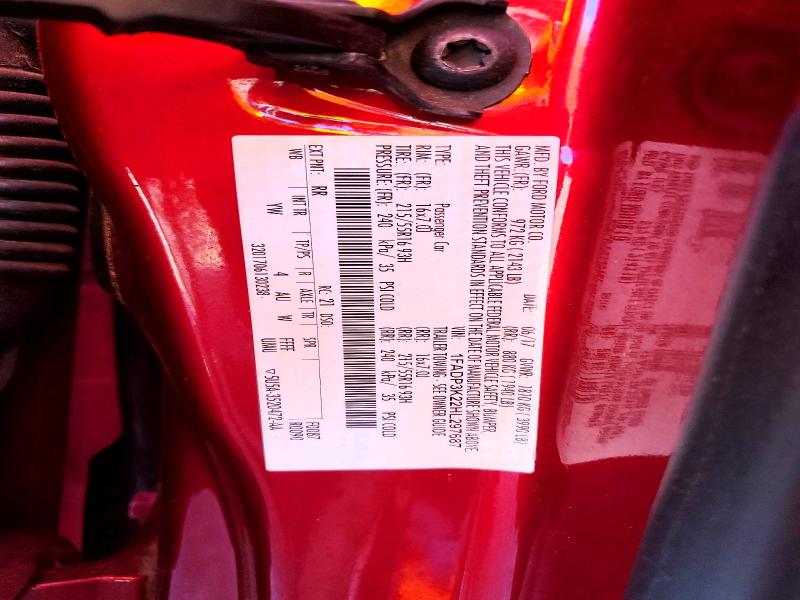 67981646 :رقم المزاد ، 1FADP3K22HL297687 vin ، 2017 Ford Focus مزاد بيع