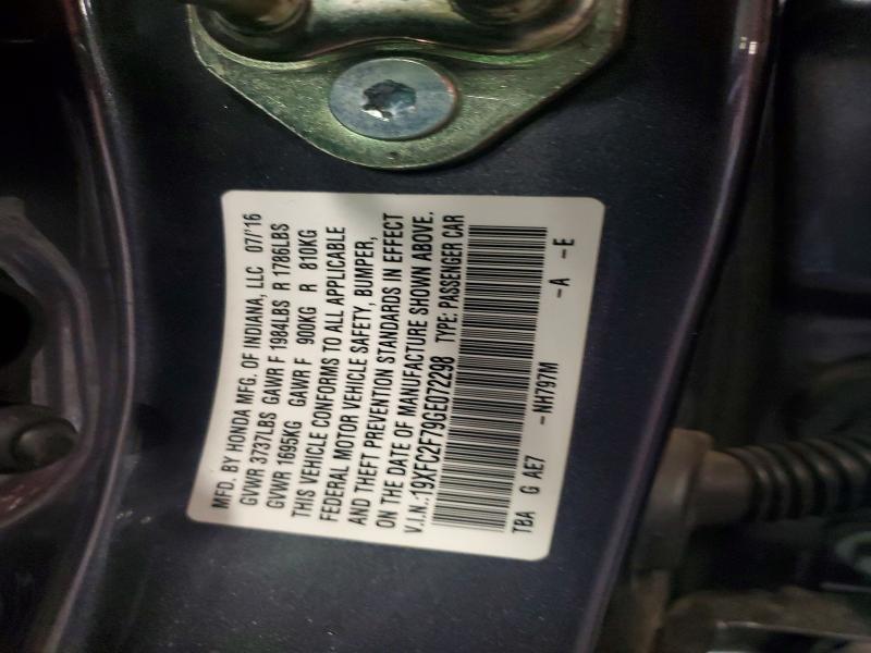 Продажа на аукционе авто 2016 Honda Civic, vin: 19XFC2F79GE072298, номер лота: 71240746