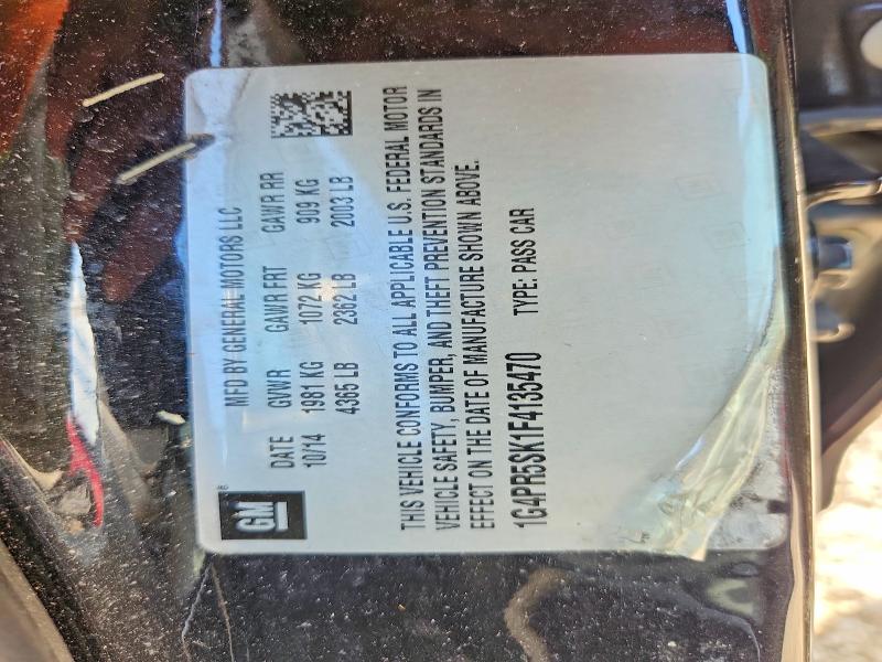 68158366 :رقم المزاد ، 1G4PR5SK1F4135470 vin ، 2015 Buick Verano مزاد بيع
