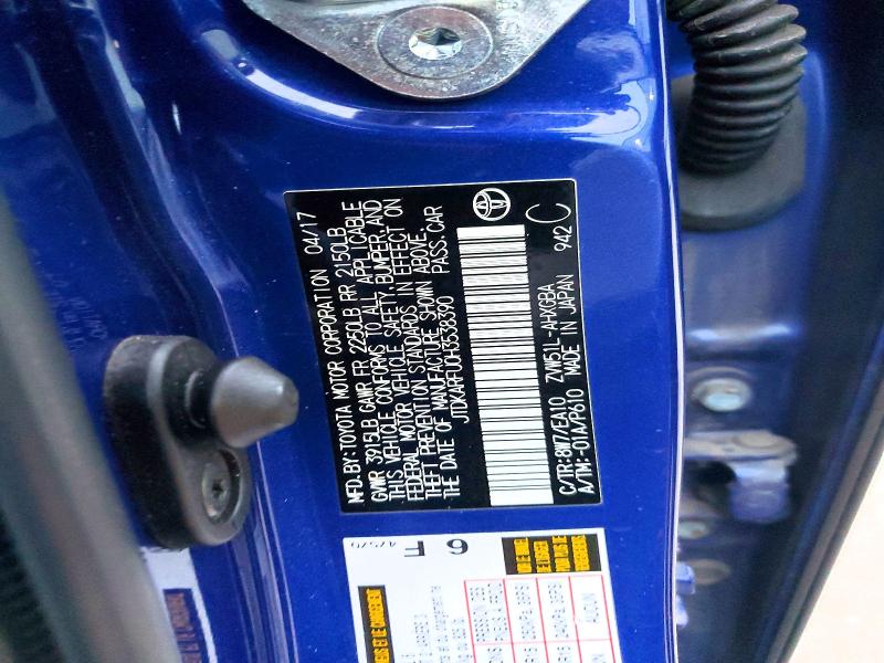 Продаж на аукціоні авто 2017 Toyota Prius, vin: JTDKARFU0H3538390, номер лоту: 70159196