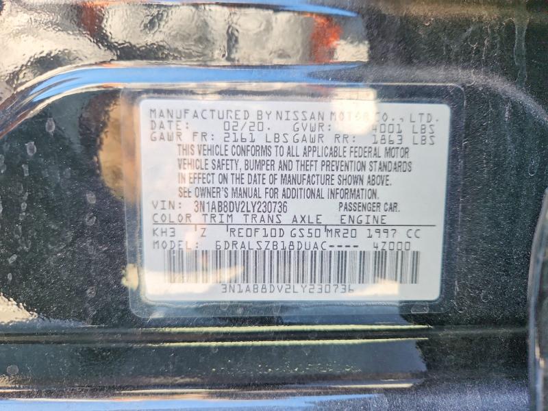 70848736 :رقم المزاد ، 3N1AB8DV2LY230736 vin ، 2020 Nissan Sentra مزاد بيع