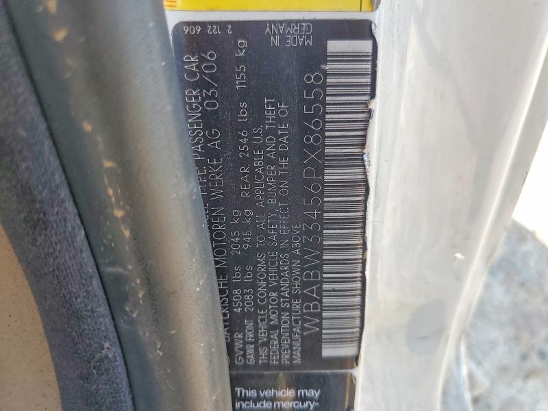 68196396 :رقم المزاد ، WBABW33456PX86558 vin ، 2006 Bmw 325 مزاد بيع