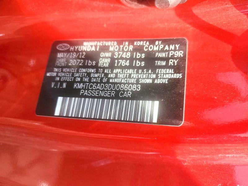 Aukcja sprzedaży 2013 Hyundai Veloster, vin: KMHTC6AD3DU086083, numer aukcji: 67465786