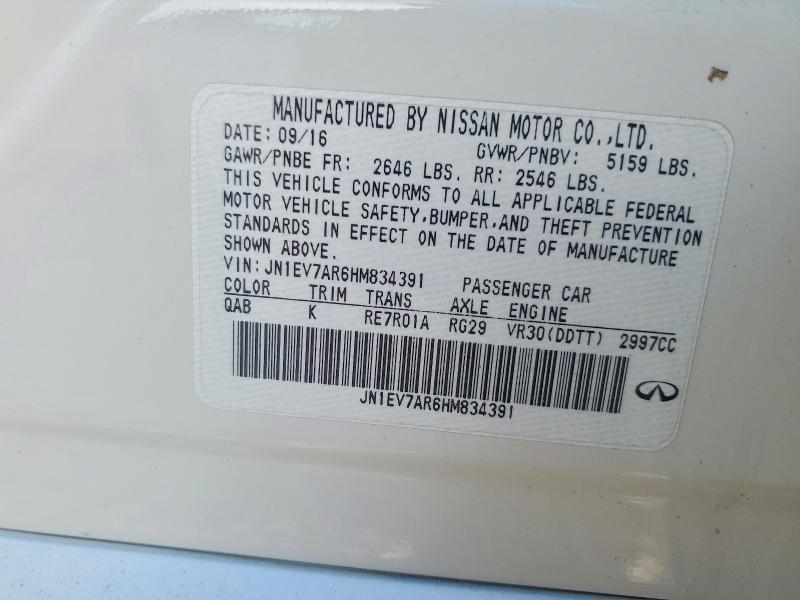 Aukcja sprzedaży 2017 Infiniti Q50, vin: JN1EV7AR6HM834391, numer aukcji: 68003326
