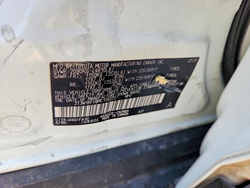 70823436 :رقم المزاد ، 2T3W1RFV8MC156272 vin ، 2021 Toyota Rav4 مزاد بيع