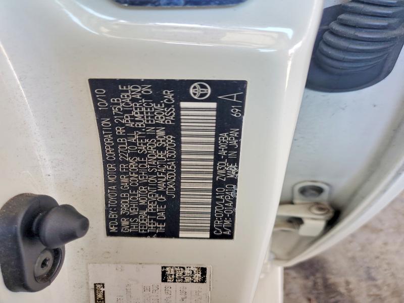 Aukcja sprzedaży 2010 Toyota Prius, vin: JTDKN3DU5A1307099, numer aukcji: 69229096