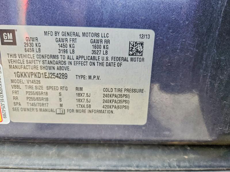 Auction sale of the 2014 Gmc Acadia, vin: 1GKKVPKD1EJ254289, lot number: 69304816