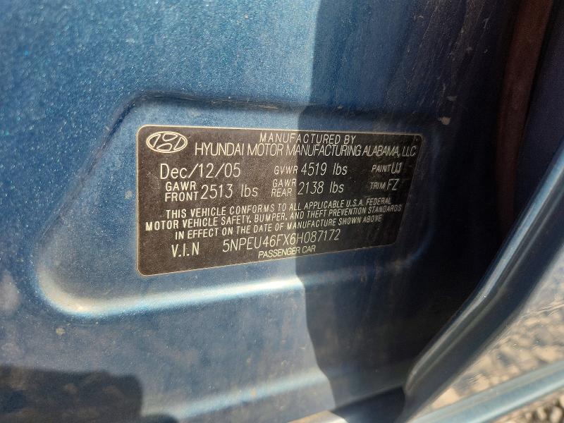 Aukcja sprzedaży 2006 Hyundai Sonata, vin: 5NPEU46FX6H087172, numer aukcji: 68076326