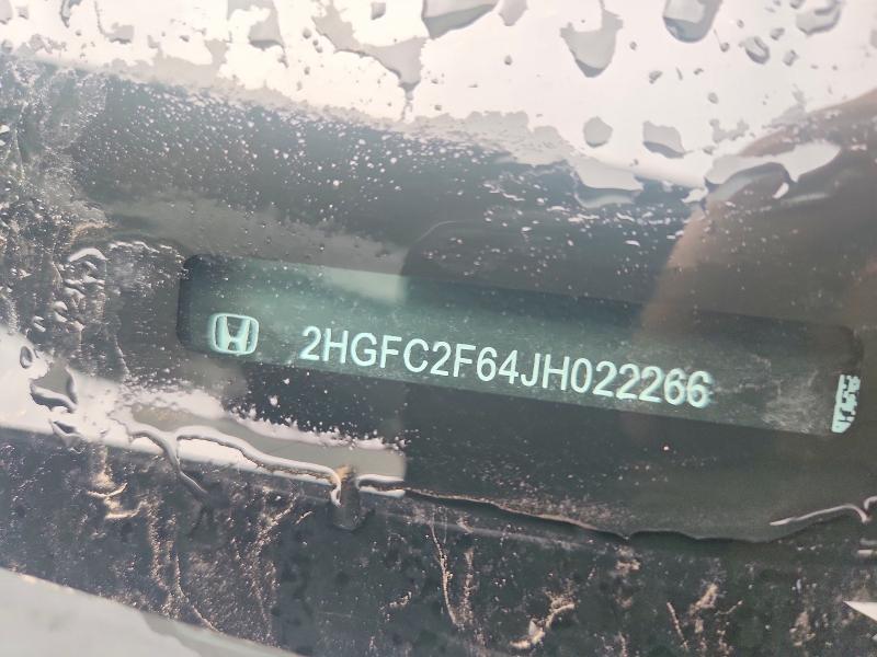 Продаж на аукціоні авто 2018 Honda Civic, vin: 2HGFC2F64JH022266, номер лоту: 68080326