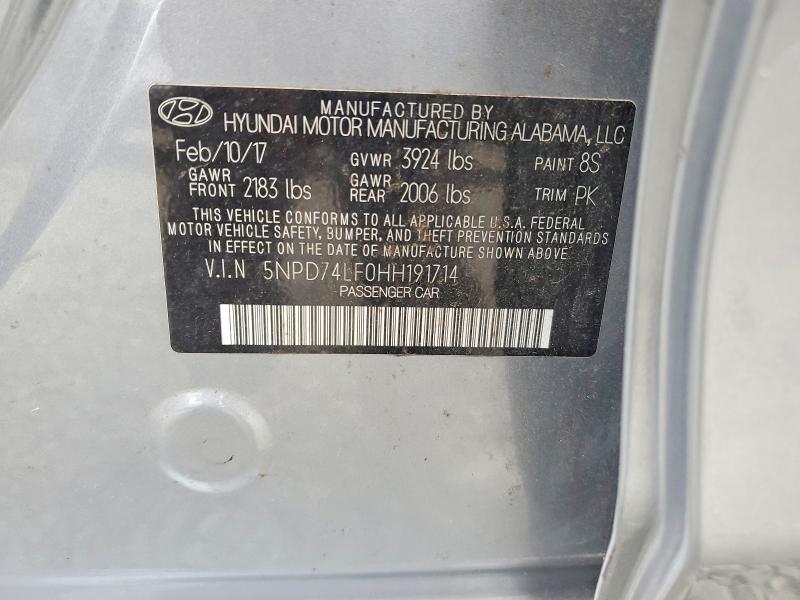 Aukcja sprzedaży 2017 Hyundai Elantra, vin: 5NPD74LF0HH191714, numer aukcji: 70642626