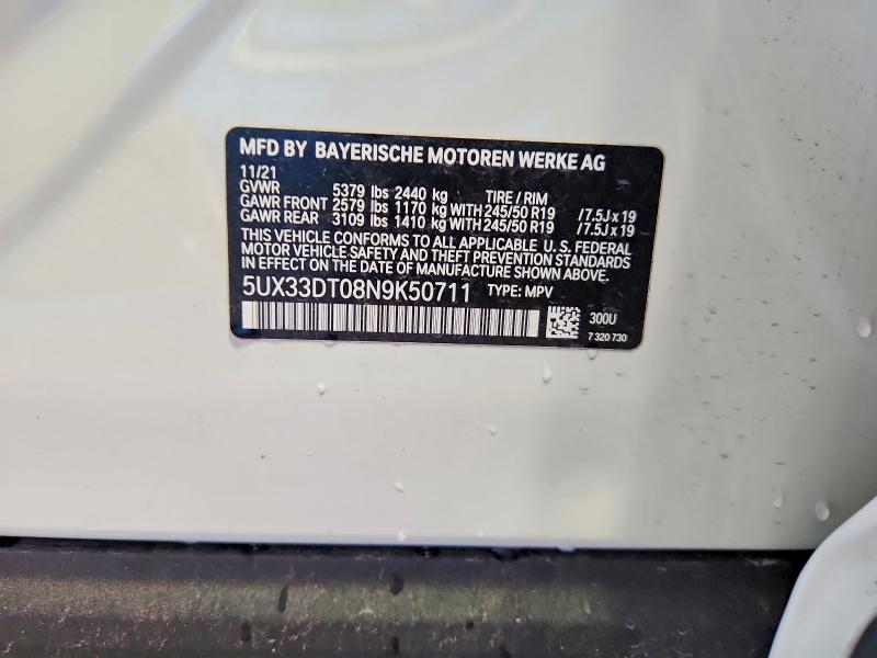 Продажа на аукционе авто 2022 Bmw X4, vin: 5UX33DT08N9K50711, номер лота: 54511286