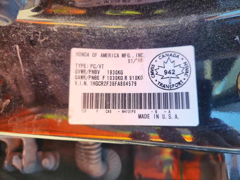 68699086 :رقم المزاد ، 1HGCR2F36FA804579 vin ، 2015 Honda Accord مزاد بيع