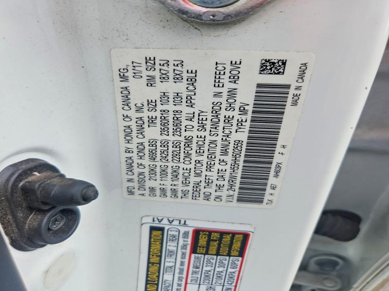 69991586 :رقم المزاد ، 2HKRW1H55HH502559 vin ، 2017 Honda Cr-v مزاد بيع