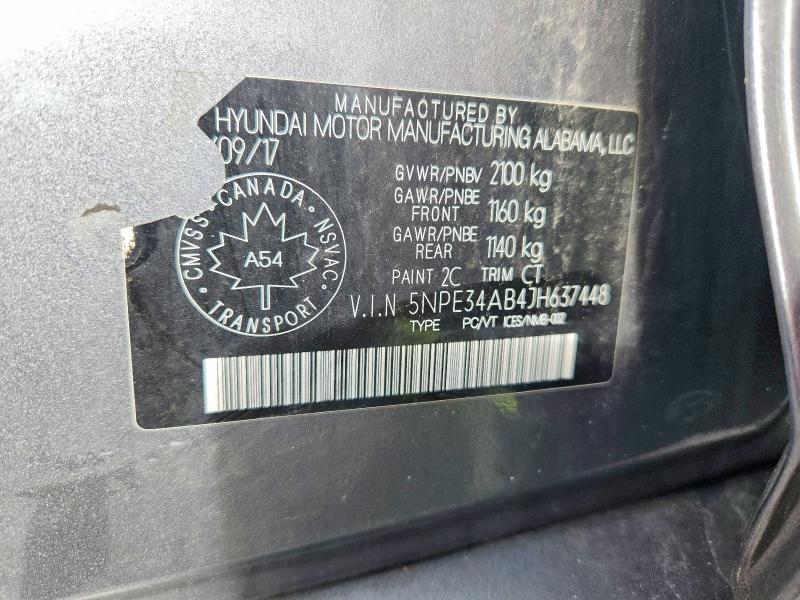 Aukcja sprzedaży 2018 Hyundai Sonata, vin: 5NPE34AB4JH637448, numer aukcji: 66902176
