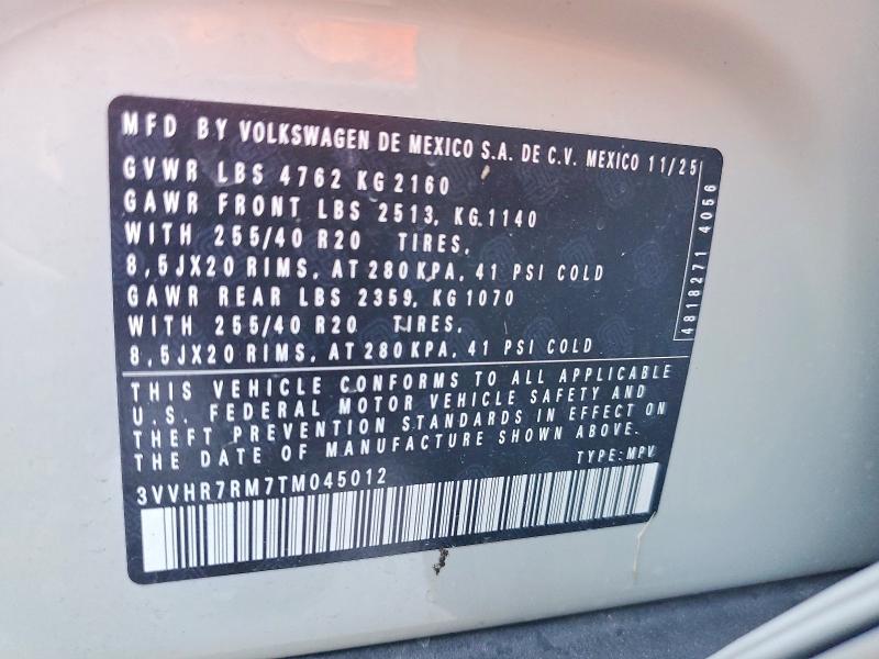 Aukcja sprzedaży 2026 Volkswagen Tiguan, vin: 3VVHR7RM7TM045012, numer aukcji: 68651236