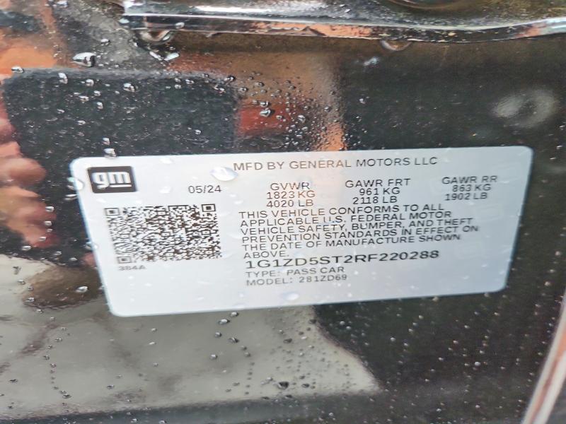 2024 Chevrolet Malibu მანქანა იყიდება აუქციონზე, vin: 1G1ZD5ST2RF220288, აუქციონის ნომერი: 68796346