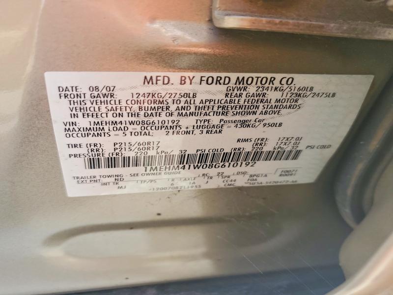 Aukcja sprzedaży 2008 Mercury Sable, vin: 1MEHM41W08G610192, numer aukcji: 68801486