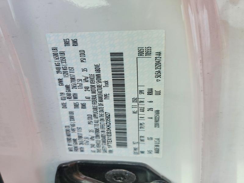 Aukcja sprzedaży 2019 Ford F150, vin: 1FTEX1EB3KKD35827, numer aukcji: 69036916