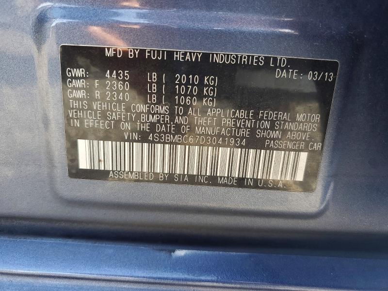 Продажа на аукционе авто 2013 Subaru Legacy, vin: 4S3BMBC67D3041934, номер лота: 69826726
