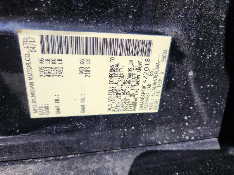 Продажа на аукционе авто 2017 Nissan Maxima, vin: 1N4AA6AP4HC427018, номер лота: 70776286