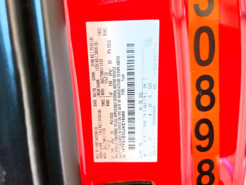 Aukcja sprzedaży 2018 Ford F150, vin: 1FTFX1E53JKE18980, numer aukcji: 69240136
