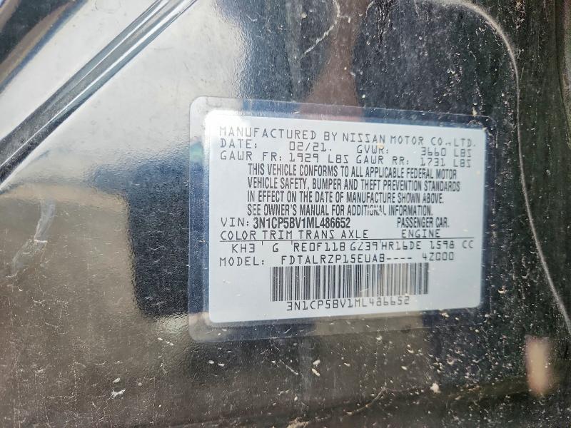 Aukcja sprzedaży 2021 Nissan Kicks, vin: 3N1CP5BV1ML486652, numer aukcji: 68865206