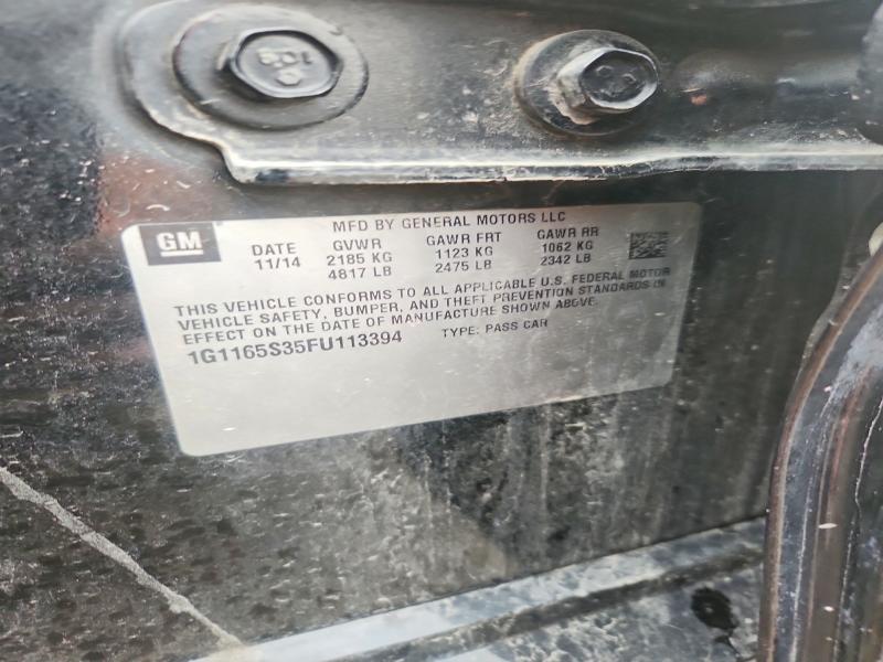 Aukcja sprzedaży 2015 Chevrolet Impala, vin: 1G1165S35FU113394, numer aukcji: 69285796
