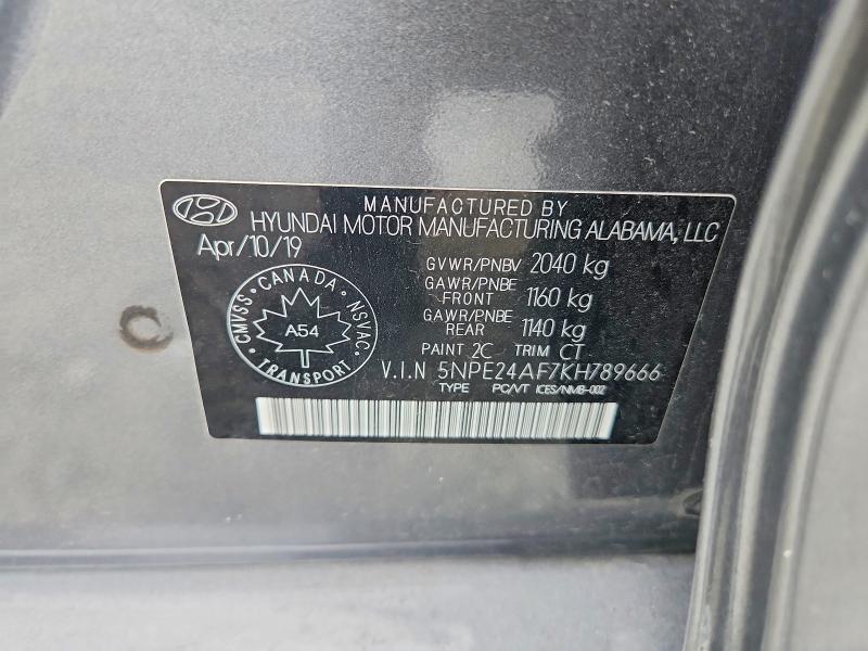 Aukcja sprzedaży 2019 Hyundai Sonata, vin: 5NPE24AF7KH789666, numer aukcji: 67888696