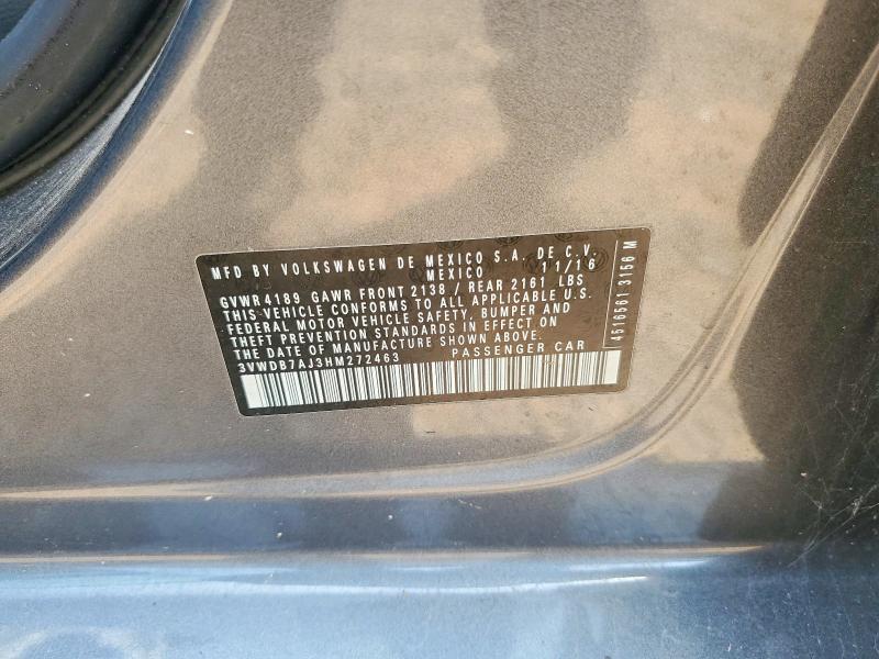 69062636 :رقم المزاد ، 3VWDB7AJ3HM272463 vin ، 2017 Volkswagen Jetta مزاد بيع