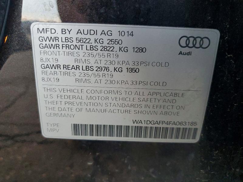 2015 Audi Q5 მანქანა იყიდება აუქციონზე, vin: WA1DGAFP4FA063185, აუქციონის ნომერი: 69379246