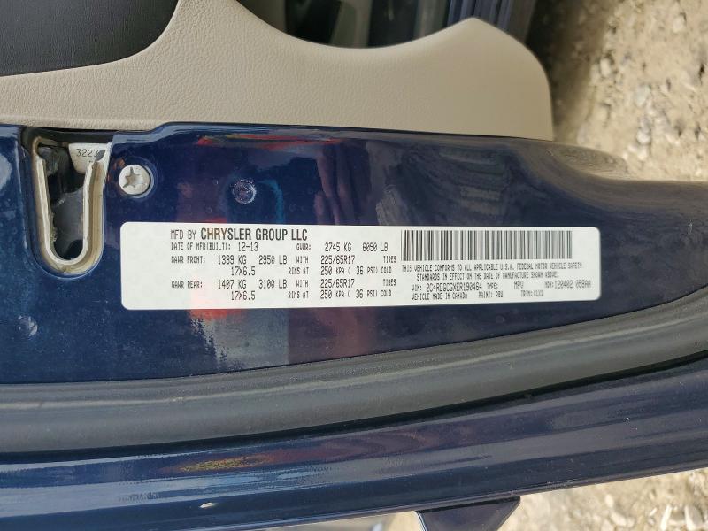 2014 Dodge Grand Caravan მანქანა იყიდება აუქციონზე, vin: 2C4RDGCGXER190464, აუქციონის ნომერი: 69350536