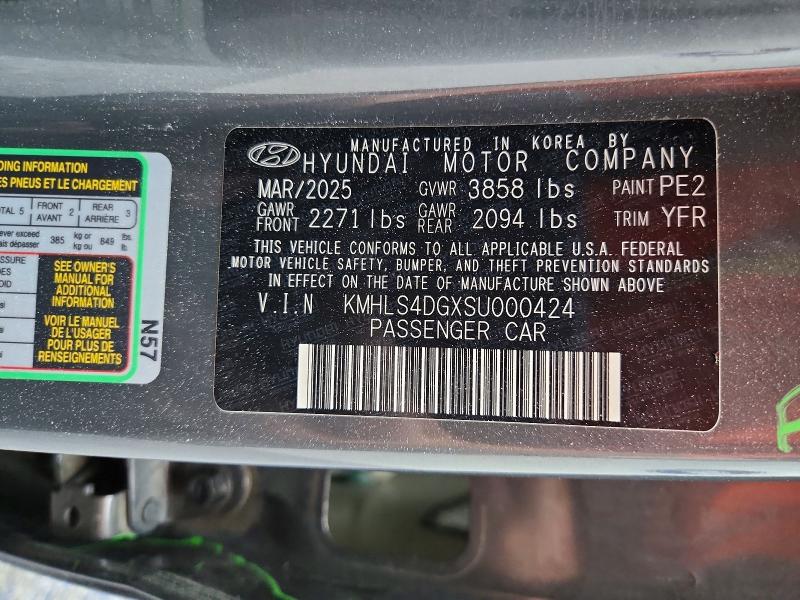 2025 Hyundai Elantra მანქანა იყიდება აუქციონზე, vin: KMHLS4DGXSU000424, აუქციონის ნომერი: 70558536