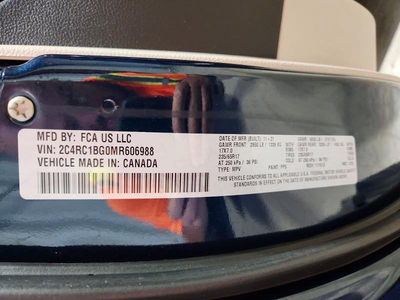 Aukcja sprzedaży 2021 Chrysler Pacifica, vin: 2C4RC1BG0MR606988, numer aukcji: 70136386