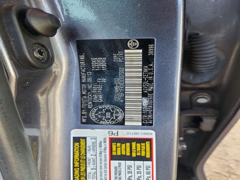 67455736 :رقم المزاد ، 4T1BF1FKXEU307502 vin ، 2014 Toyota Camry مزاد بيع
