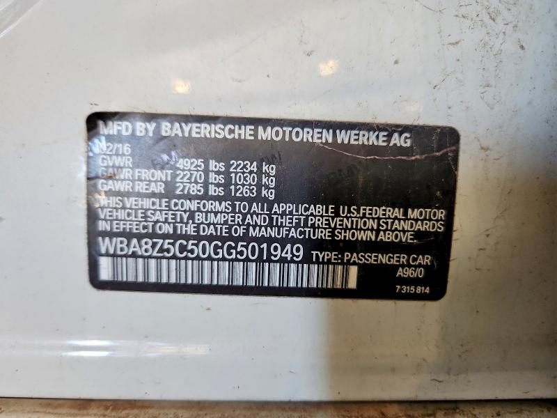 Продажа на аукционе авто 2016 Bmw 328, vin: WBA8Z5C50GG501949, номер лота: 68610486