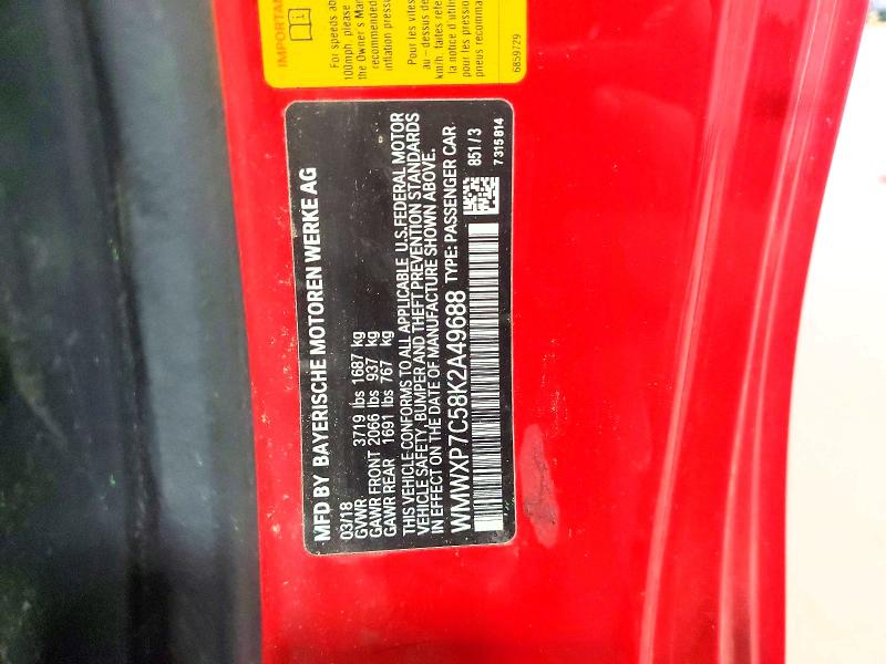 Aukcja sprzedaży 2019 Mini Cooper, vin: WMWXP7C58K2A49688, numer aukcji: 70461646