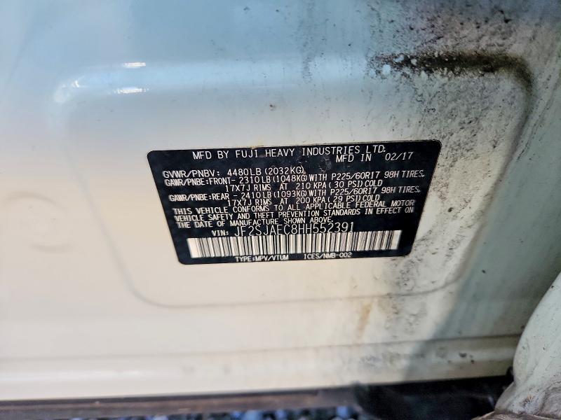 2017 Subaru Forester მანქანა იყიდება აუქციონზე, vin: JF2SJAEC8HH552391, აუქციონის ნომერი: 70159496