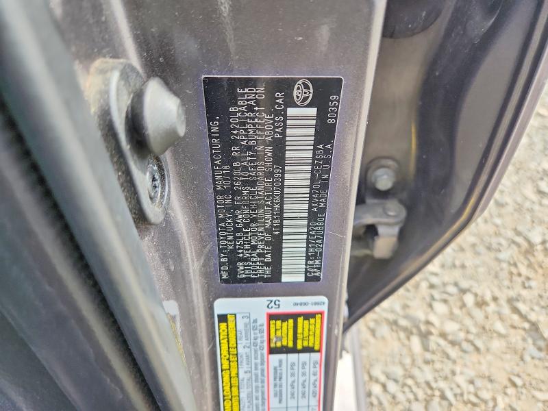 Aukcja sprzedaży 2019 Toyota Camry, vin: 4T1B11HK6KU703997, numer aukcji: 69455986
