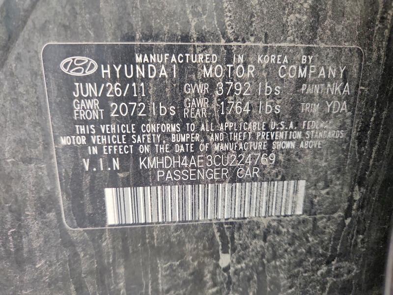 Продажа на аукционе авто 2012 Hyundai Elantra, vin: KMHDH4AE3CU224769, номер лота: 68624926