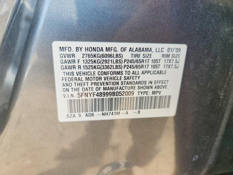 Продажа на аукционе авто 2009 Honda Pilot, vin: 5FNYF48999B052009, номер лота: 65898466