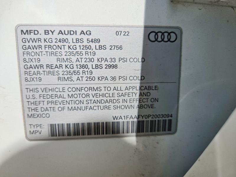 Продажа на аукционе авто 2023 Audi Q5, vin: WA1FAAFY0P2003094, номер лота: 68156026