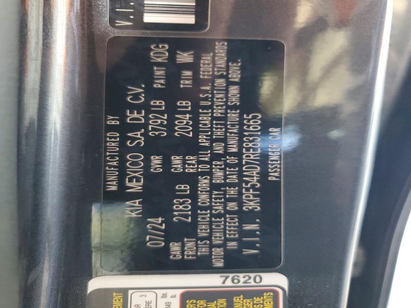 68239516 :رقم المزاد ، 3KPF54AD7RE831665 vin ، 2024 Kia Forte مزاد بيع