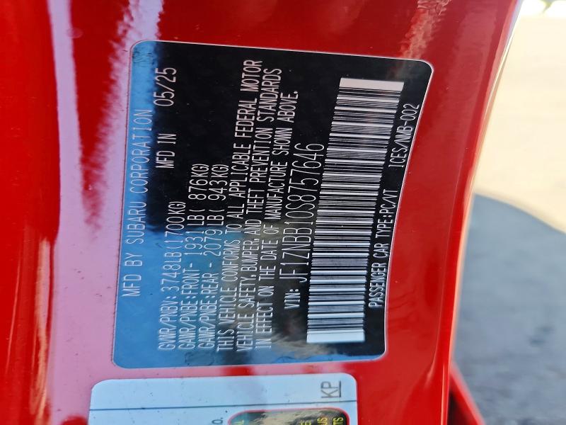 68069396 :رقم المزاد ، JF1ZNBB10S8757646 vin ، 2025 Toyota Gr86 مزاد بيع