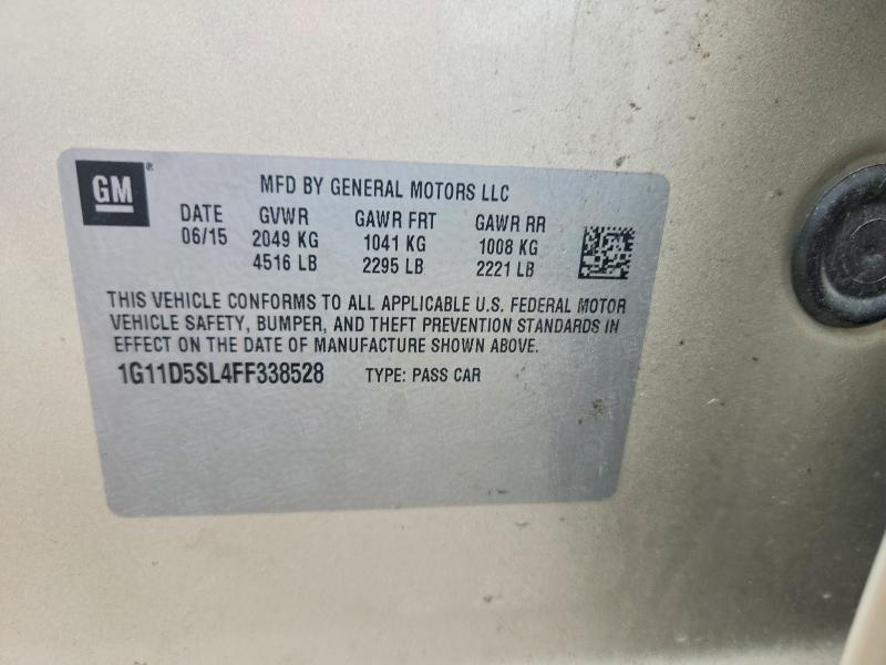 Продаж на аукціоні авто 2015 Chevrolet Malibu, vin: 1G11D5SL4FF338528, номер лоту: 68426376