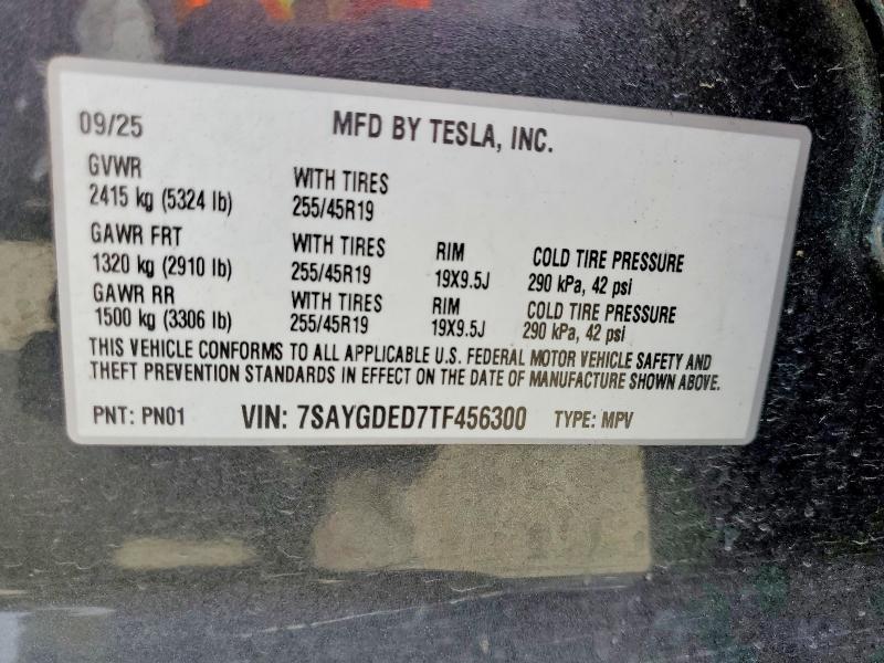 Aukcja sprzedaży 2026 Tesla Model Y, vin: 7SAYGDED7TF456300, numer aukcji: 69183576