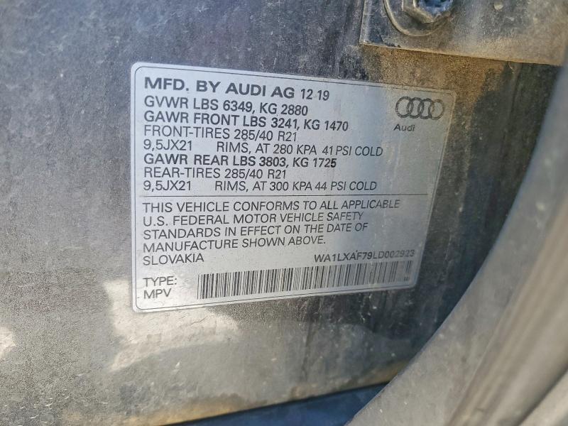 70771666 :رقم المزاد ، WA1LXAF79LD002923 vin ، 2020 Audi Q7 مزاد بيع
