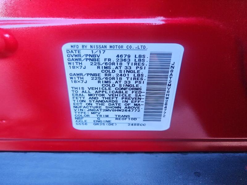 Продаж на аукціоні авто 2017 Nissan Rogue, vin: JN8AT2MV8HW264772, номер лоту: 70868486